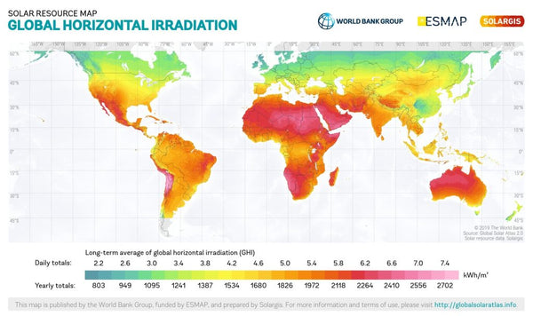 hours of sunlight map