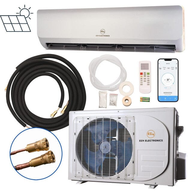 EG4 Hybrid Solar Mini-Split Kit | Energy Star Certified Air Conditioner Heat Pump AC/DC| 24000 BTU | SEER2 21 | + 3150 Watts of Solar PV [KIT-E0012] - ShopSolar.com