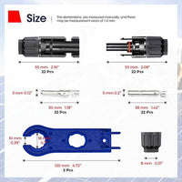 BougeRV 44PCS Solar Connector with Spanners IP67 Waterproof Male/Female - ShopSolar.com