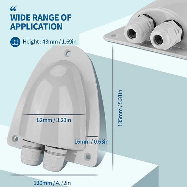 BougeRV ABS Solar Double Cable Entry Gland Box - ShopSolar.com