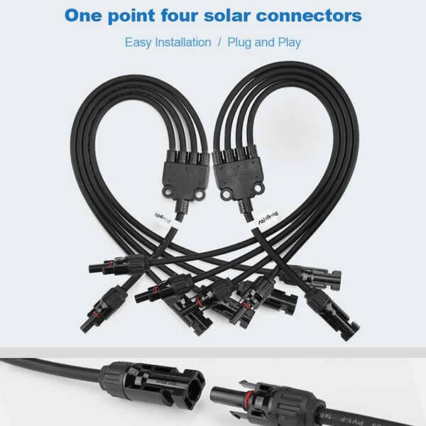 BougeRV Y Branch Parallel Connectors Extra Long 1 to 4 Solar Cable - ShopSolar.com