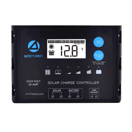 ACOPOWER 20A ProteusX Waterproof PWM Solar Charge Controller Compatible With 8 Battery Types - ShopSolar.com