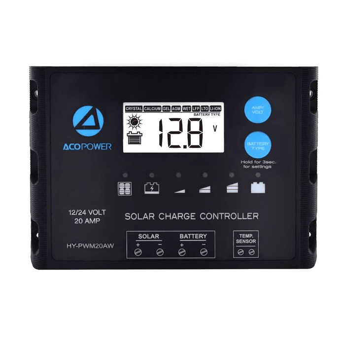 ACOPOWER 20A ProteusX Waterproof PWM Solar Charge Controller Compatible With 8 Battery Types - ShopSolar.com