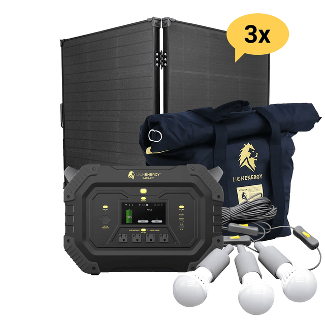 Lion Energy Safari 3,000W / 1,612wH Portable Power Station + Choose Your Custom Bundle | Solar Generator Kit - ShopSolar.com