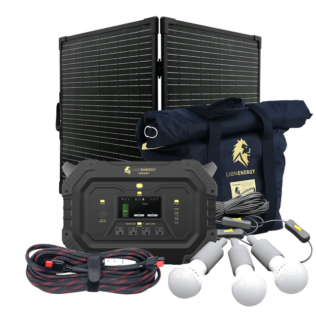 Lion Energy Safari 3,000W / 1,612wH Portable Power Station + Choose Your Custom Bundle | Solar Generator Kit - ShopSolar.com