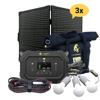 3 Solar panels / 1 EMP Bag / 1 LED light string