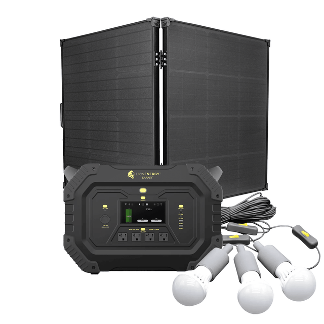 Lion Energy Safari 3,000W / 1,612wH Portable Power Station + Choose Your Custom Bundle | Solar Generator Kit - ShopSolar.com