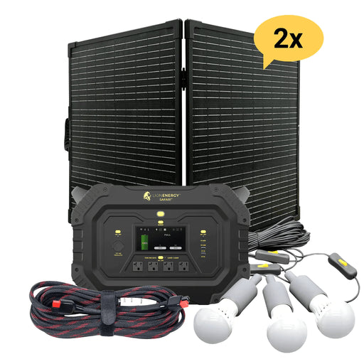 Lion Energy Safari 3,000W / 1,612wH Portable Power Station + Choose Your Custom Bundle | Solar Generator Kit - ShopSolar.com