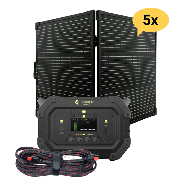 Lion Energy Safari 3,000W / 1,612wH Portable Power Station + Choose Your Custom Bundle | Solar Generator Kit - ShopSolar.com