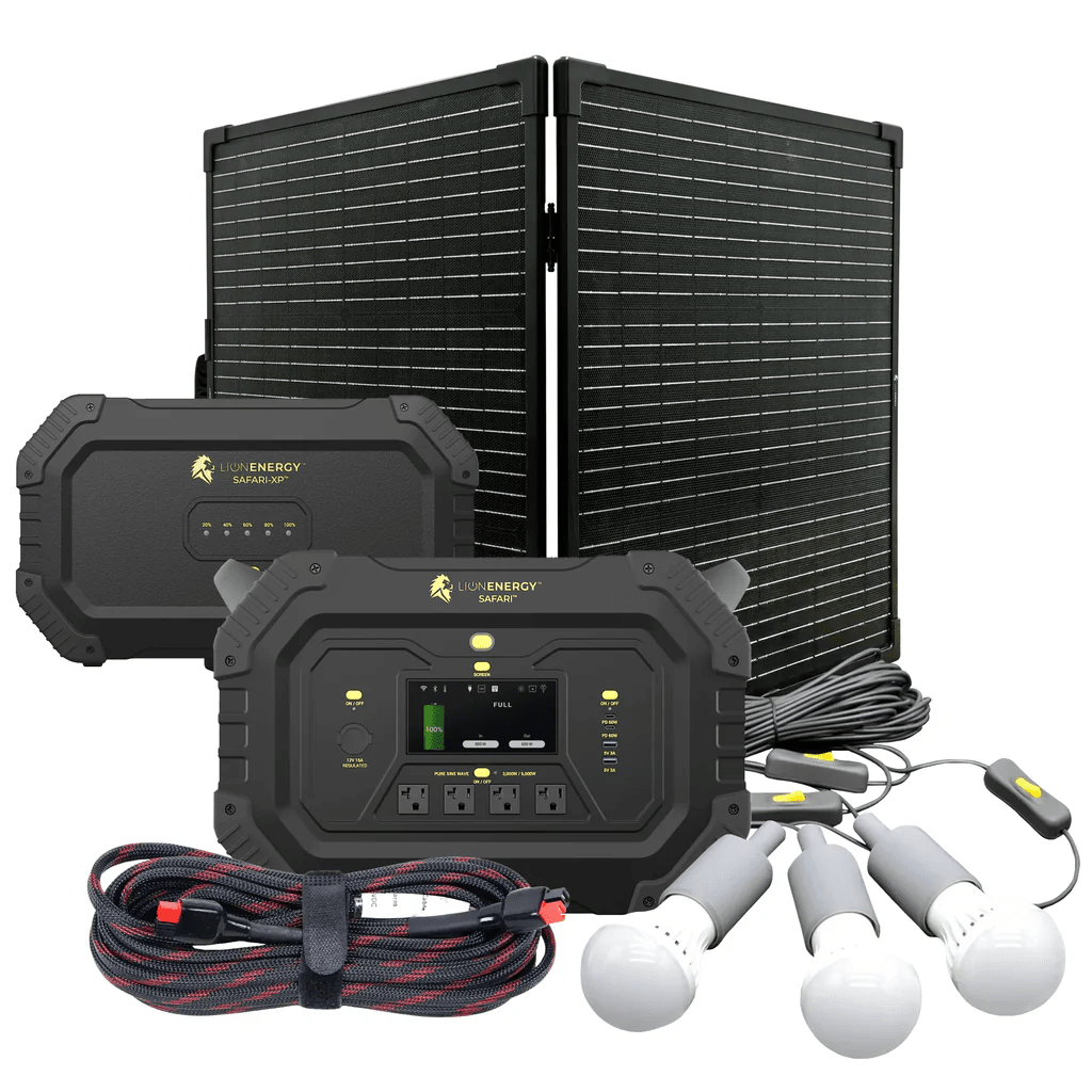 Lion Energy Safari XP Portable Power Station Bundle | Solar Generator