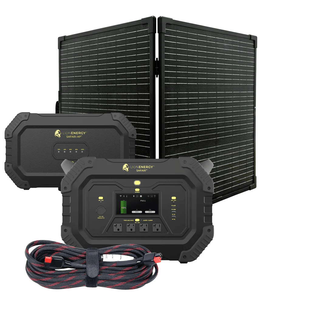 Lion Energy Safari XP Portable Power Station Bundle | Solar Generator Kit + Panels + EMP Bag - ShopSolar.com