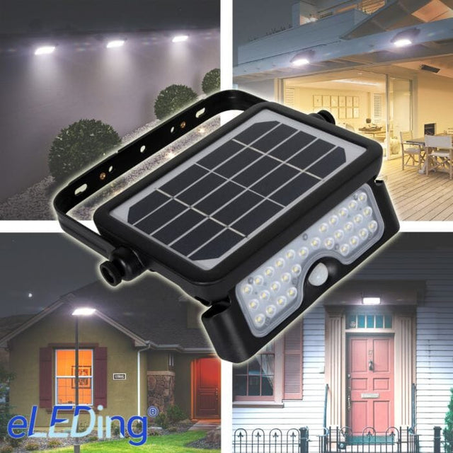 160 Degree Black Pir Activated Outdoor Integrated LED 5-in-1 Flood Light Garage Yard Deck Path Camping - ShopSolar.com