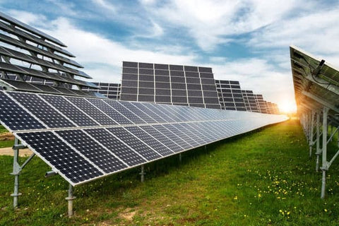 solar panel farm setup