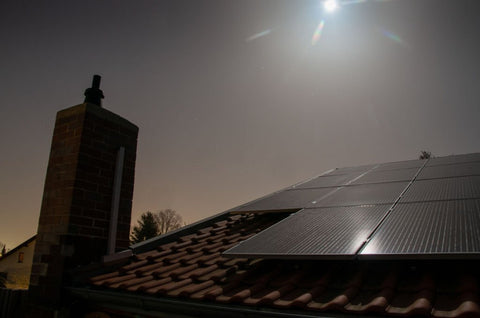 solar panels at night