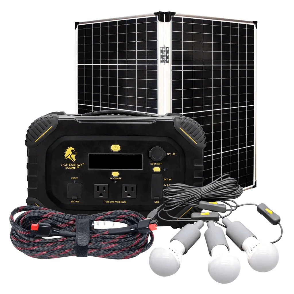 1 solar panel (12V 100W) / 1 LED light string