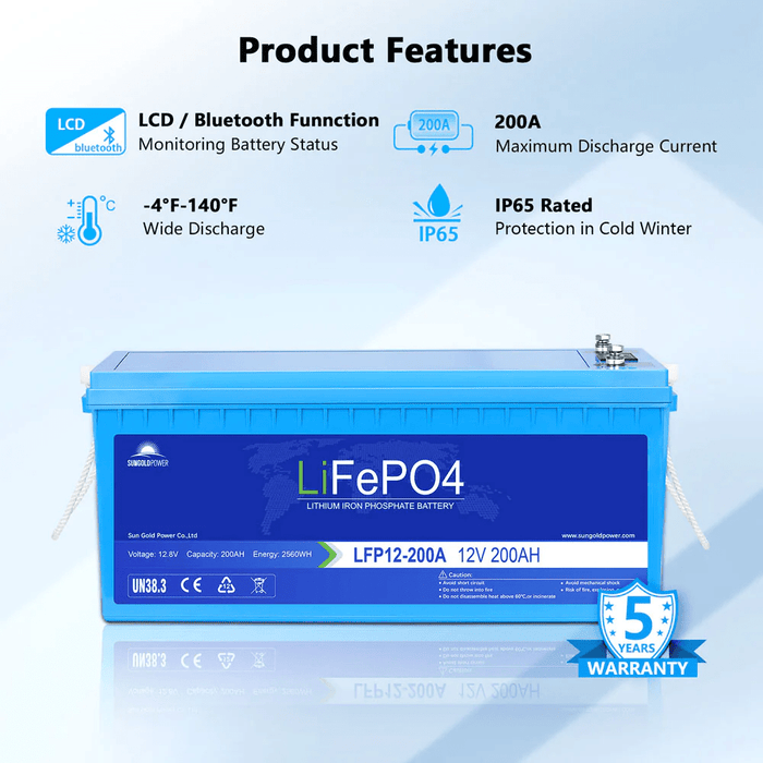 2 X 24V 100Ah LiFePo4 Deep Cycle Lithium Battery Bluetooth / Self-Heating /  IP65