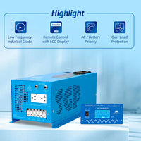 SunGold Power 2000W 12V Pure Sine Wave Inverter With Charger - ShopSolar.com