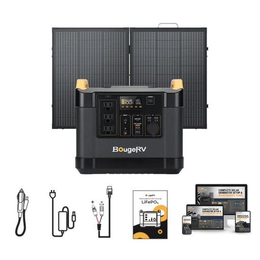 BougeRV FORT 1000 | 1120Wh / 1000W LiFePO4 Power Station + Choose Your Custom Bundle | Portable Solar Kit - ShopSolar.com