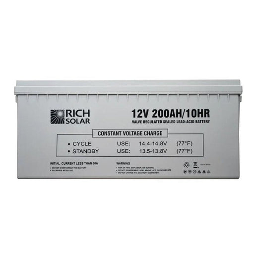 Rich Solar 12V 200Ah Deep Cycle AGM Battery - ShopSolar.com