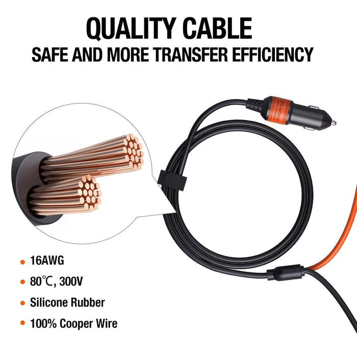 Jackery 12V Automobile Battery Charging Cable - ShopSolar.com