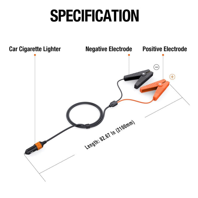 Jackery 12V Automobile Battery Charging Cable - ShopSolar.com