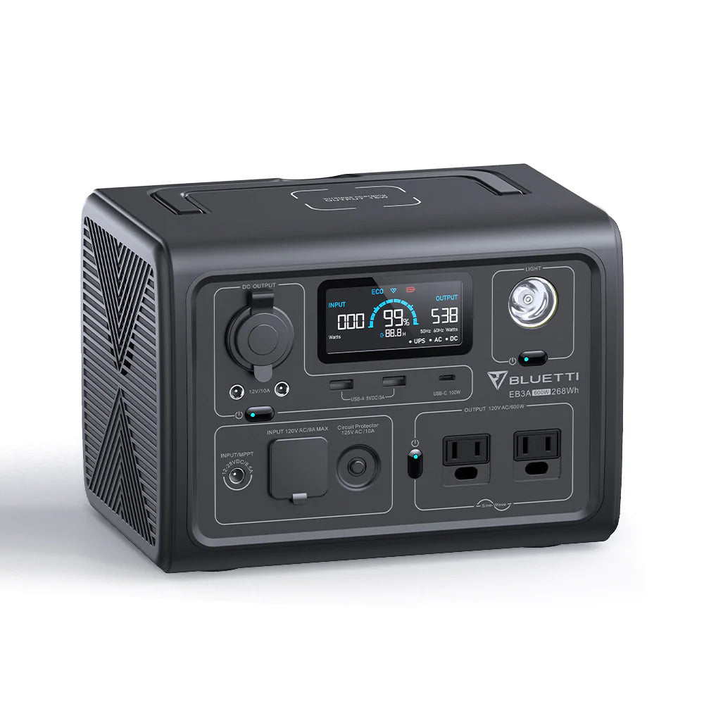 BLUETTI EB3A Portable Power Station | 600W / 268wH Lithium Battery