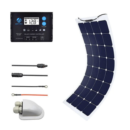 ACOPOWER 110W 12V Flexible Solar Panel Kit w/ 20A PWM Charge Controller - ShopSolar.com