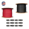 2 x 500 Ft. PV Reel Kit (Red & Black) + PV Connector Ends | 1,000 Ft. PV Extension Wire 600V | Includes PV Connector Ends - ShopSolar.com