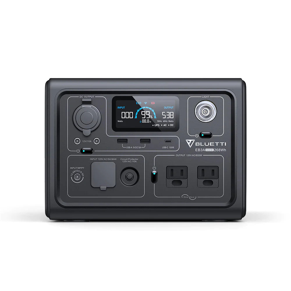 BLUETTI EB3A Portable Power Station | 600W / 268wH Lithium Battery