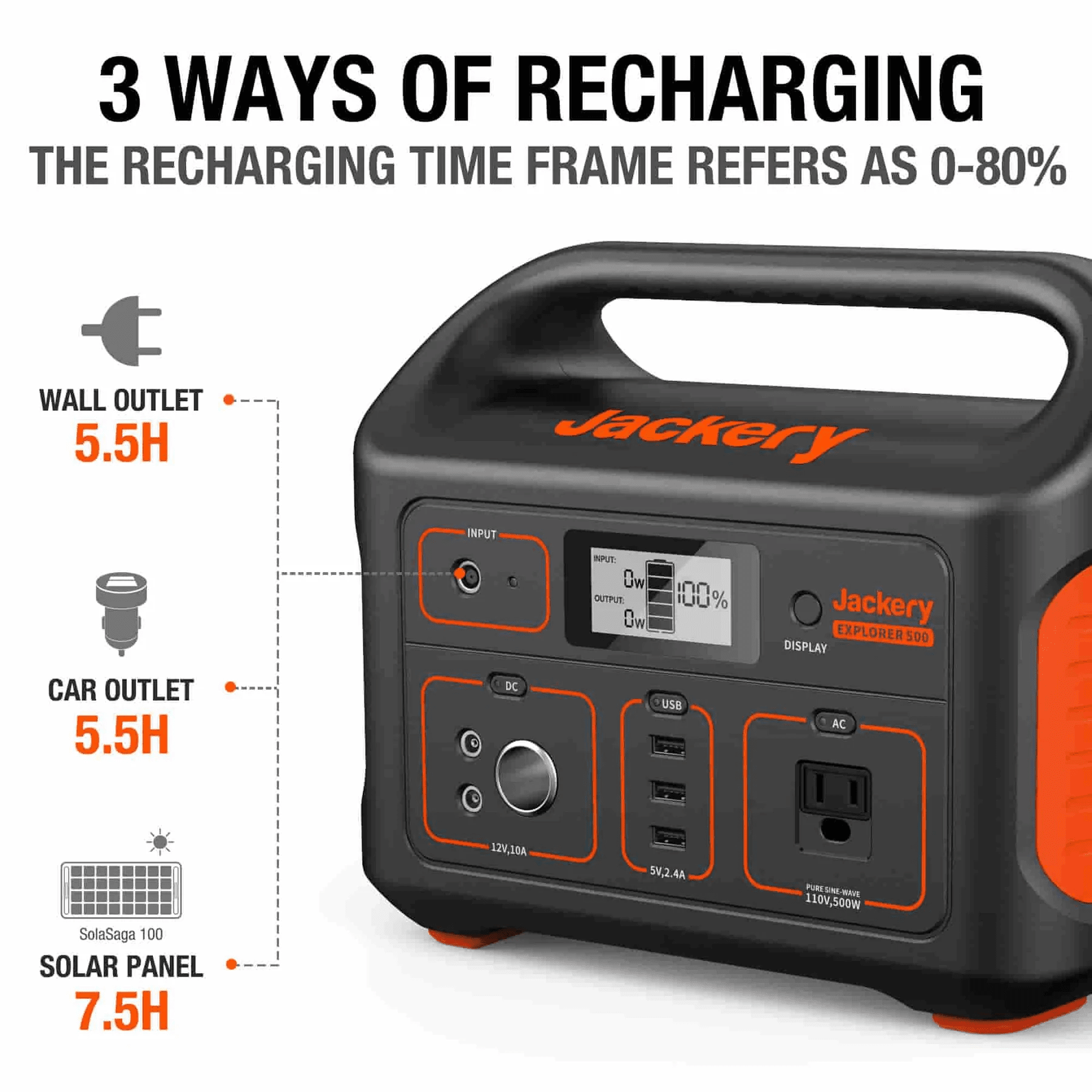 Jackery Explorer 500 - 500W/518Wh Portable Solar Power Station | 3 Jackery Explorer 500 - 500W/518Wh Portable Solar Power Station | 3