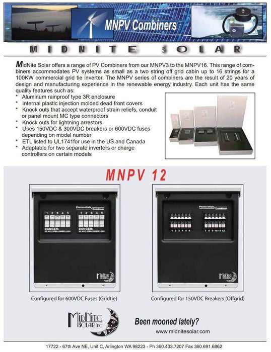 MidNite Solar 12-String Combiner Box |  MNPV12 - ShopSolar.com