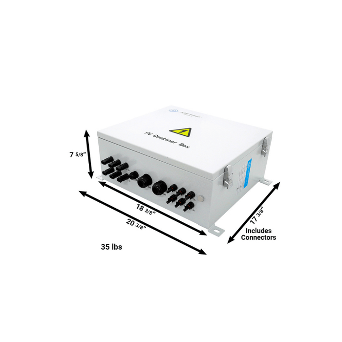 6-String Combiner Box for Solar Arrays / 150A 1000Vdc 20KW - Fully Prewired - ShopSolar.com
