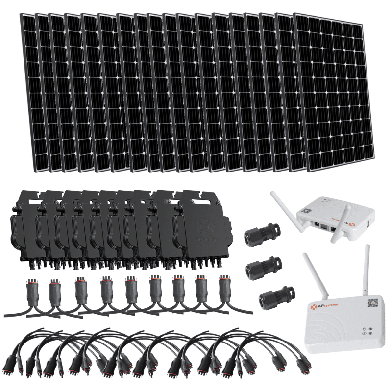 Complete Grid-Tie Solar Kit - 7,200W Solar w/ Microinverters | 18 x 40 ...