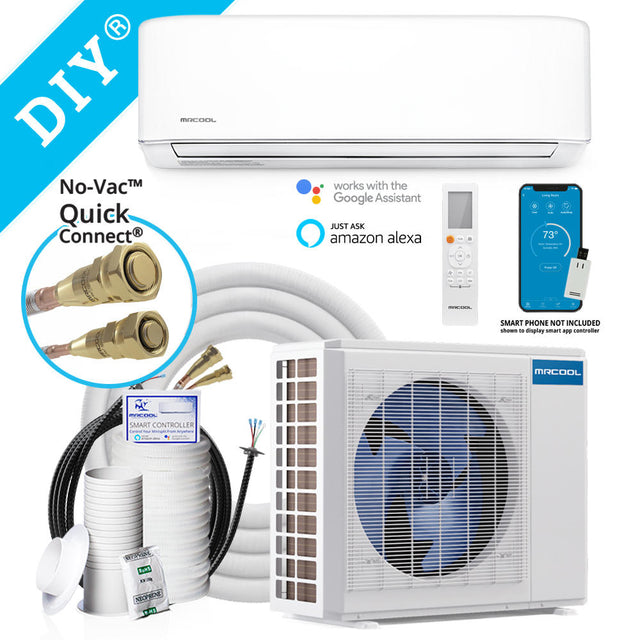 MR COOL DIY Mini Split - 12,000 BTU 22 SEER | Ductless Mini-Split Heat Pump A/C | 4th Generation Do-It-Yourself Heat Pump & Air Handler with SMARTPHONE CONTROLLER - ShopSolar.com