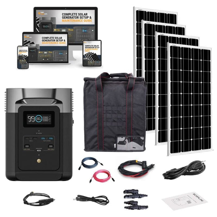 EcoFlow DELTA 2 With Extra Battery 2048Wh 1800W Solar Generator + 200W  Portable Monocrystalline Solar Panels Kit - Off Grid Stores