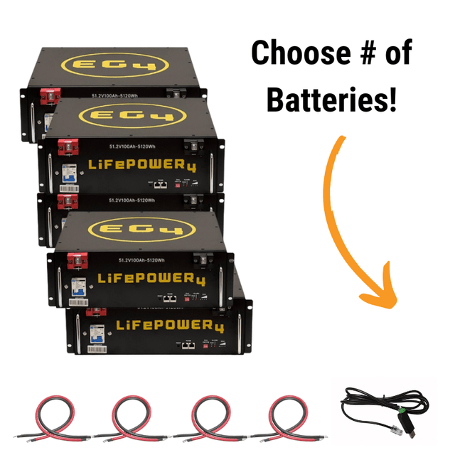 Pack of EG4 [LifePower4] 48V 100AH Lithium Batteries | 10.24kWh-25.6kWh of Server Rack Batteries | UL Listed | 5-Year Warranty - ShopSolar.com