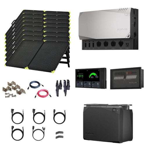 EcoFlow Power Kit - 3,600W 120V Output + [5kWh Battery Bank] + 1,600W of Solar | 5-Year Warranty | Modular & Expandable [EPK-4] - ShopSolar.com