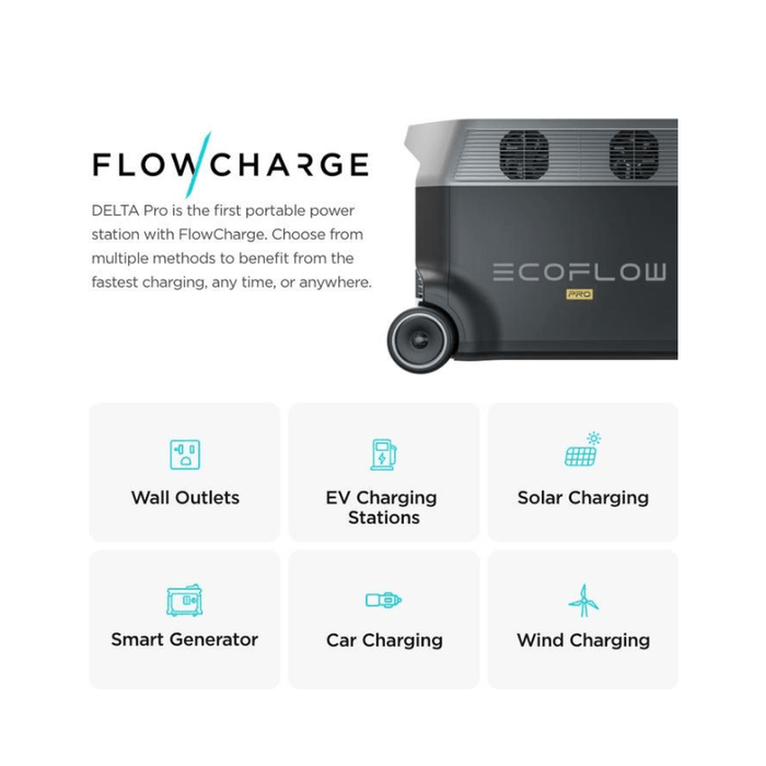 ECOFLOW DELTA Pro Portable Home Battery, Expandable Portable Power Station,  3.6kWh-25kWh, Huge 3600W AC Output, Solar Generator For Home Backup,  Travel, Outdoor Camping : : DIY & Tools
