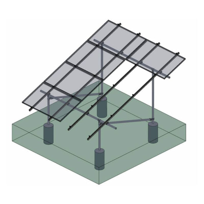EG4 BrightMount Solar Panel Ground Mount Rack Kit | 4 Panel Ground Mount |  Adjustable Angle