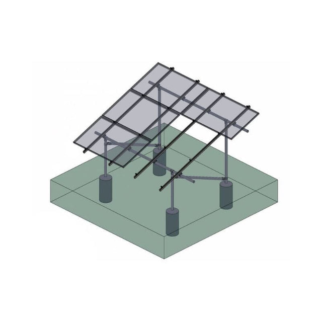 Tamarack Solar 90057 Ground Mount 3 Module First Column Kit for use with 3.1inch Rail - ShopSolar.com