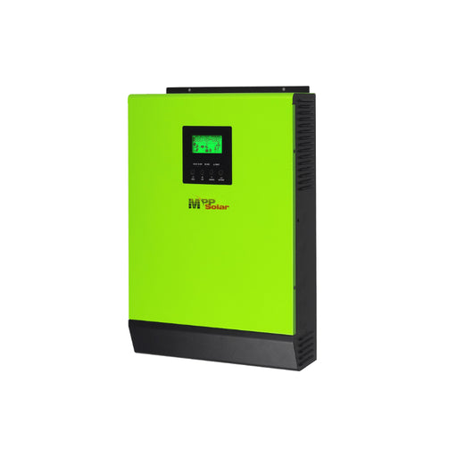 MPP Solar LV2424 Hybrid [Green] – 2,400W 24V 120V Output + 2kW Solar Input 80A MPPT (Grid Feedback Optional) Charge Controller - ShopSolar.com