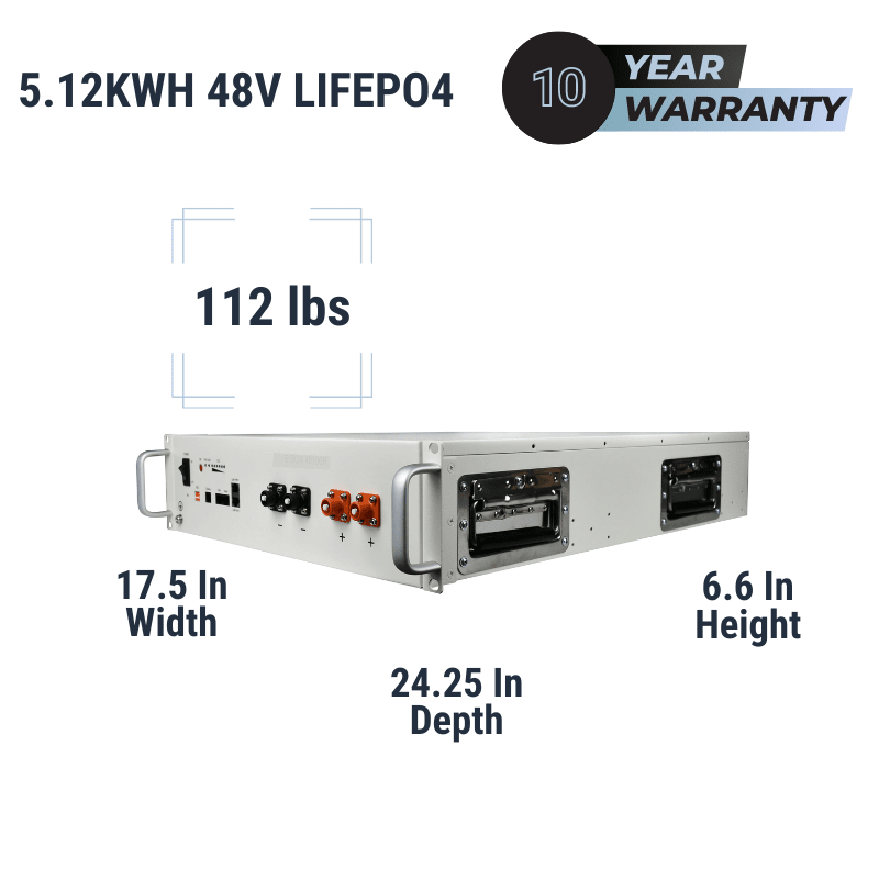 SRB-48V-100AH | 5.12kWh / 100Ah LFP Server Rack Battery | 10-Year Warr ...