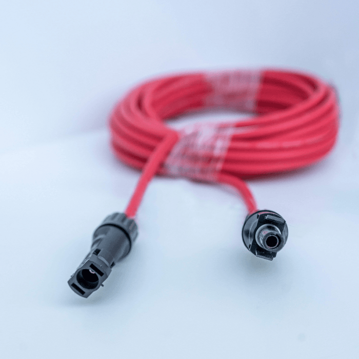 10 Gauge 10 AWG One Pair 100 Feet Black +100 Feet Red Solar Panel Extension  Cable Wire MC4 Connector 