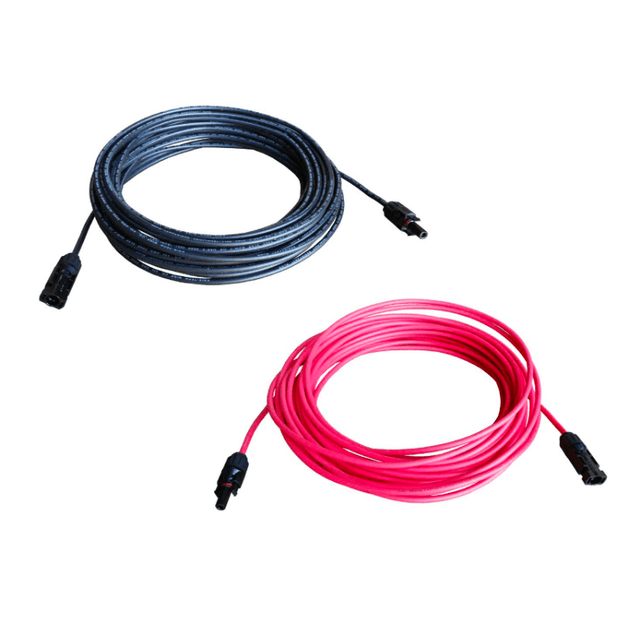 Pair of Solar Panel Extension Cables Wire (Black & Red) | PV Extension Wire | 10 Guage (AWG) | 1 of Each | Choose Feet/Length - ShopSolarKits.com