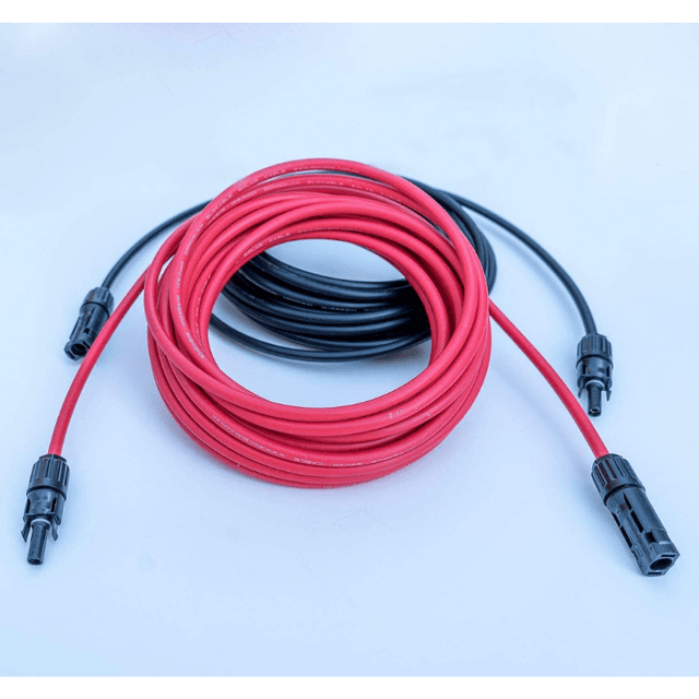 Pair of Solar Panel Extension Cables Wire (Black & Red) | PV Extension Wire | 10 Guage (AWG) | 1 of Each | Choose Feet/Length - ShopSolarKits.com