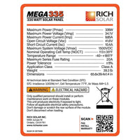 Rich Solar Mega 335W / 410W Monocrystalline Solar Panels | High Efficiency | 25-Year Power Output Warranty - ShopSolar.com