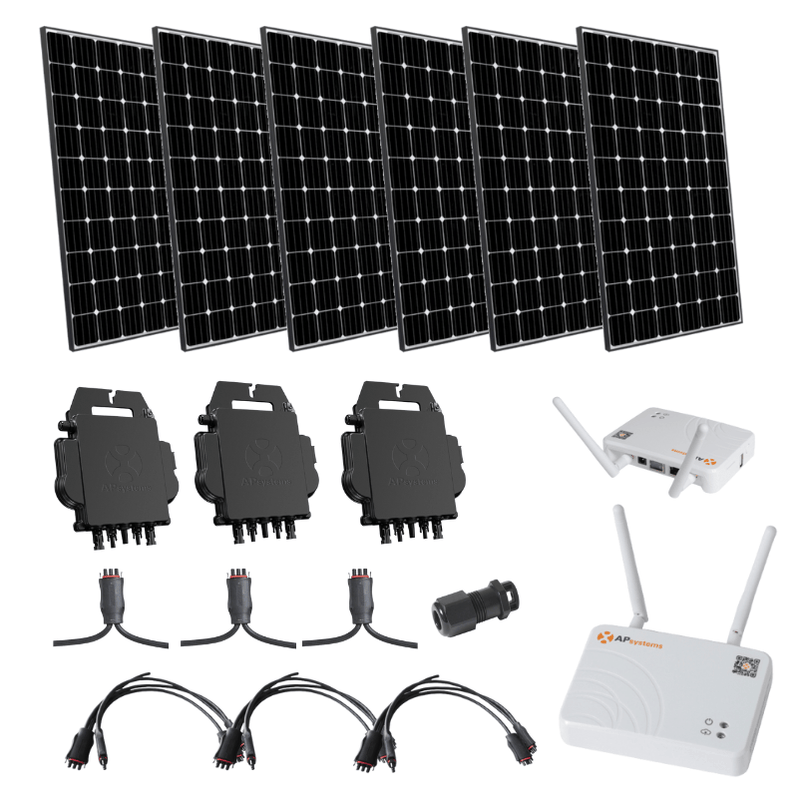 Complete GridTie Solar Kit 2,400W Solar w/ Microinverters 6 x 400