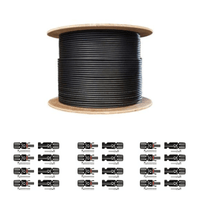 1 x 500 Ft PV Reel Kit | Black or Red | 10 Gauge Wire (AWG) | PV Extension Cable | Includes PV Connector Ends | Choose Length & Color - ShopSolar.com