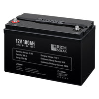 RICH 12V 100Ah LiFePO4 Lithium Iron Phosphate Battery | 10-Year Warranty - ShopSolarKits.com