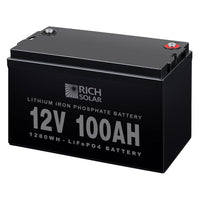 RICH 12V 100Ah LiFePO4 Lithium Iron Phosphate Battery | 10-Year Warranty - ShopSolarKits.com